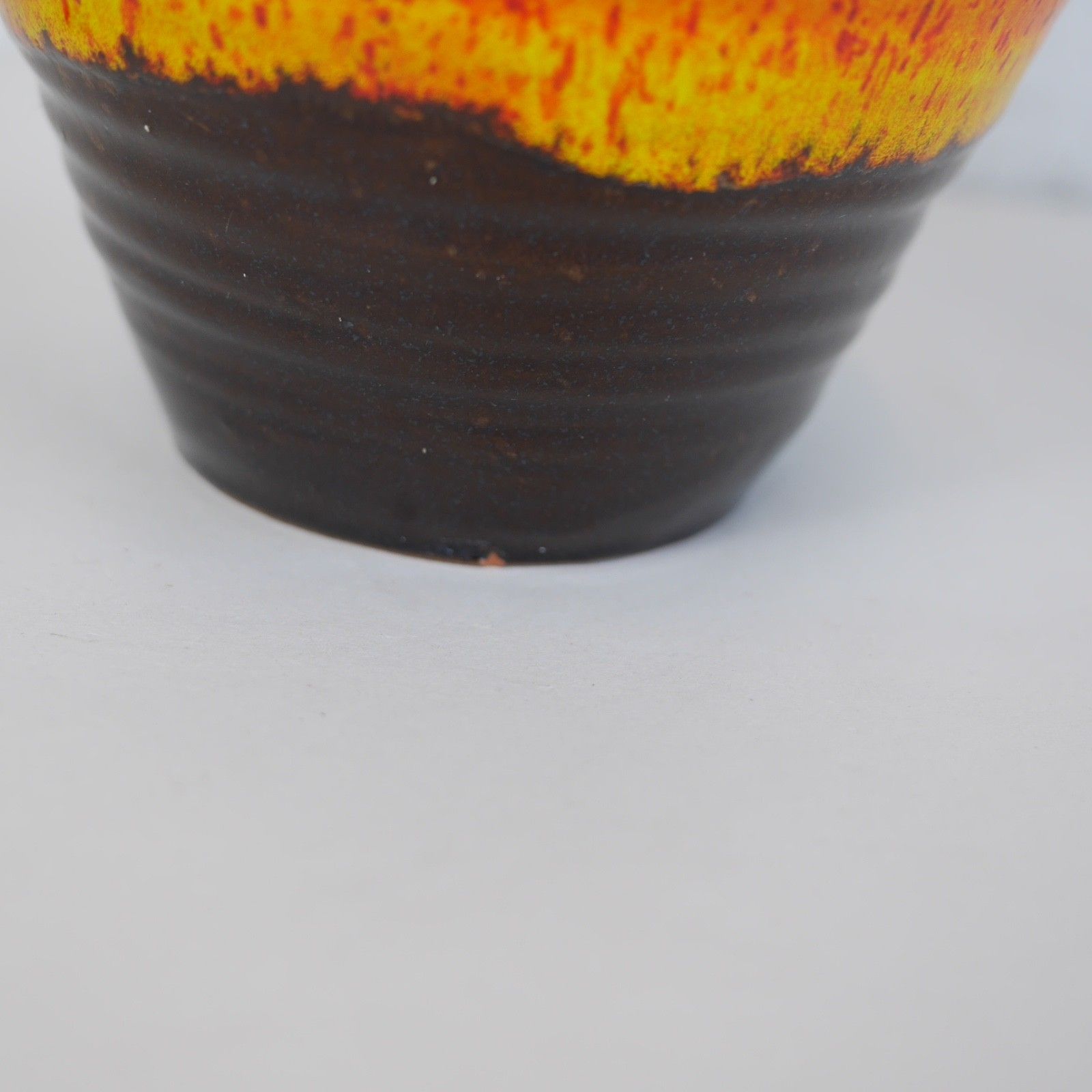 photo for sale Vintage Mid Century Orange Yellow Studio Pottery Vase Cornwall #103133