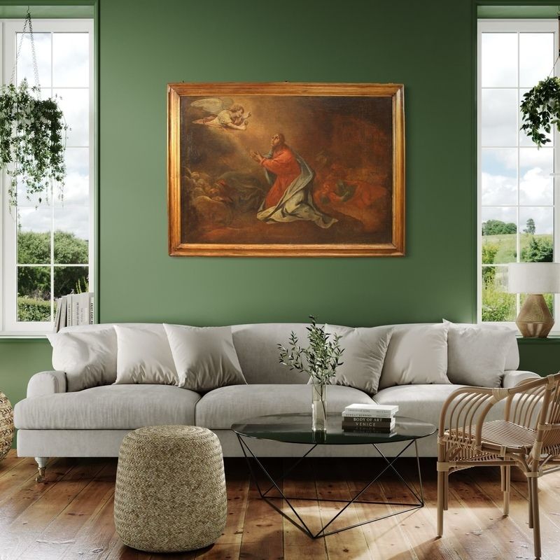 photo for sale Antique Italian Painting Christ In The Garden Of Olives From The 17th Century