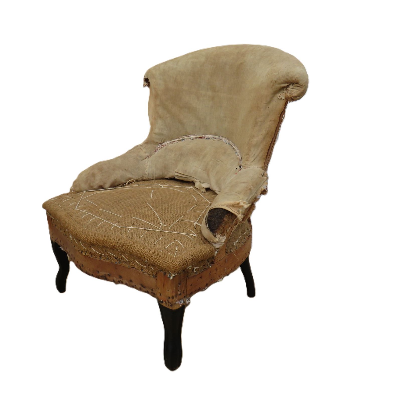 Antique French Napoleon III Slipper Tub Chair