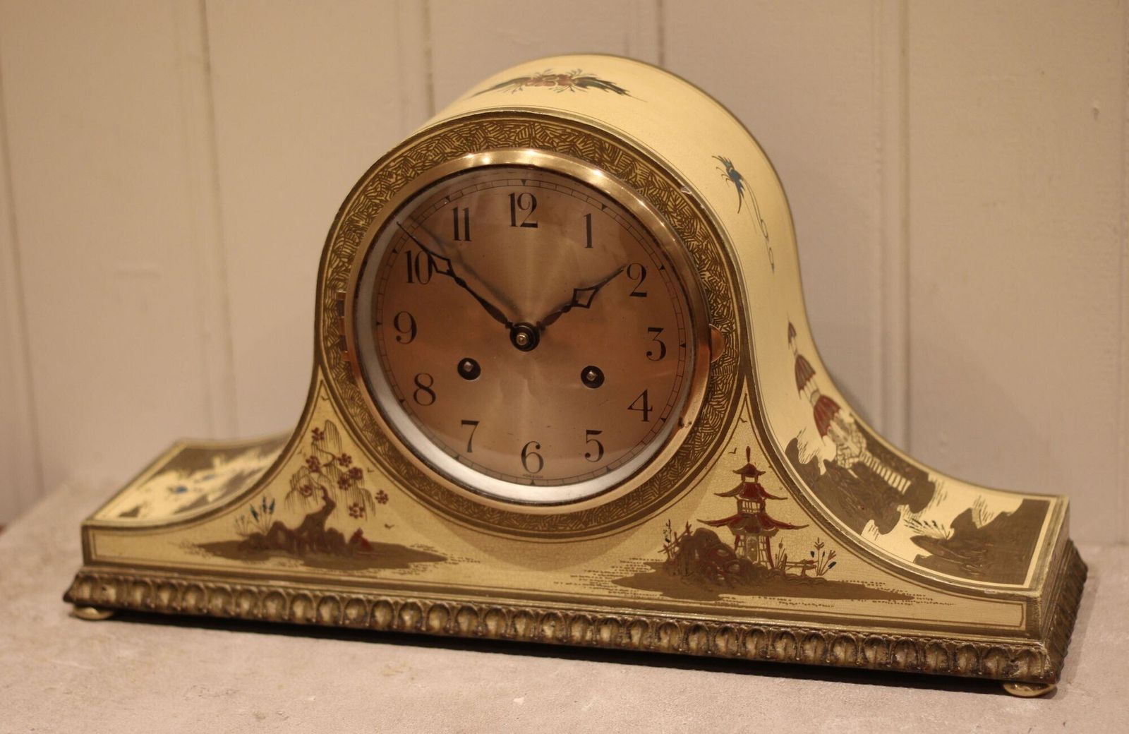 Cream Chinoiserie Mantel Clock photo Home Decor