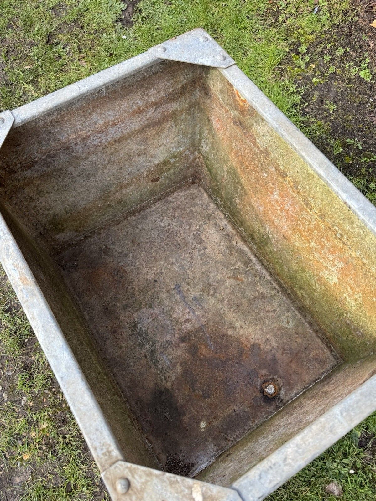 Riveted Galvanised Trough Planter /  Raised Flower Bed Plant Olive Tree Pot W2 photo 425.0