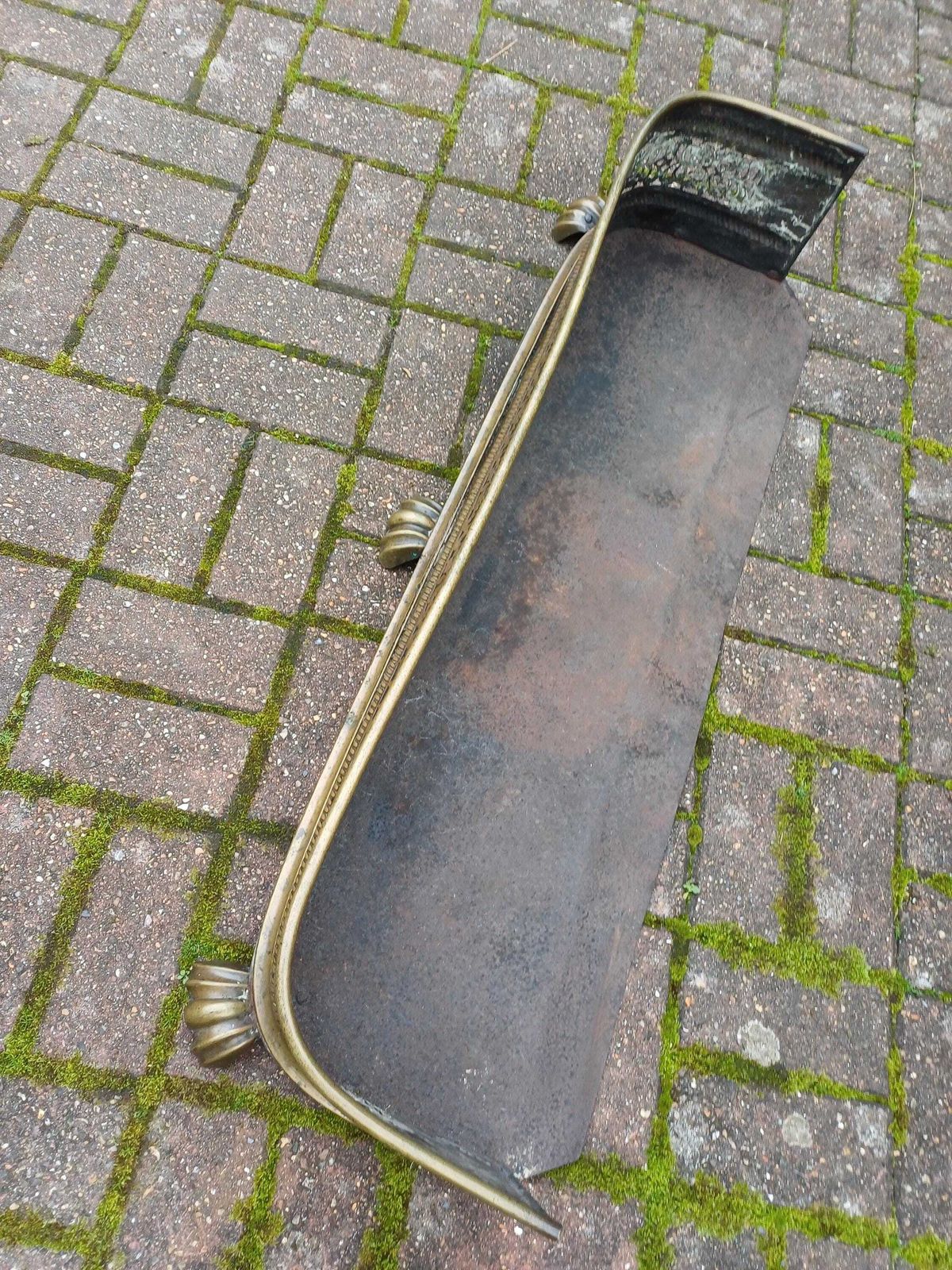 photo buy Late Victorian Ornate Brass Fireplace Fender Pierced Decorative Fire Curb With Claw Feet Antique Hearth Guard Fire Iron Stand