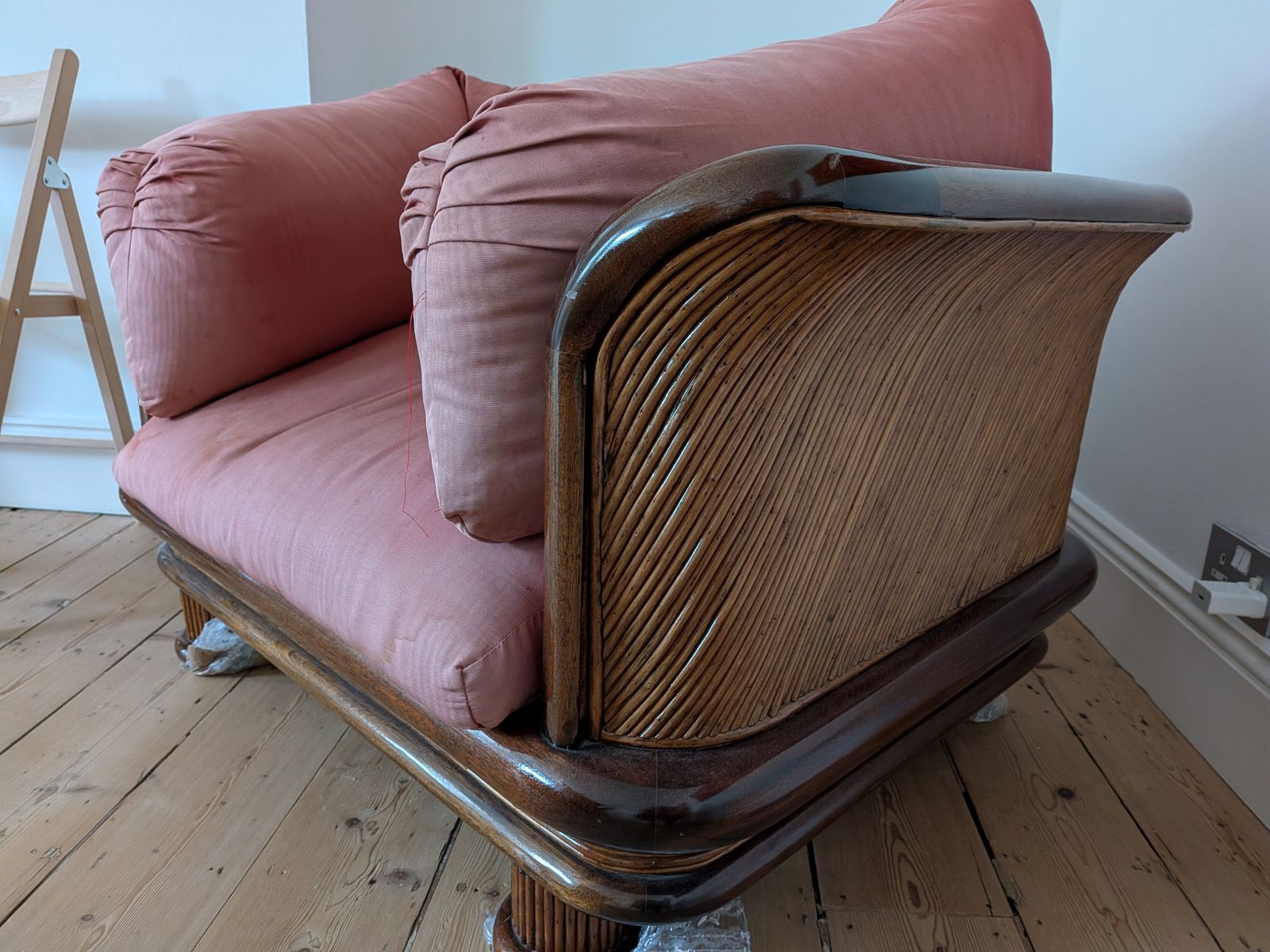 Beautiful Brazilian Hardwood And Bamboo Loveseat photo furniture