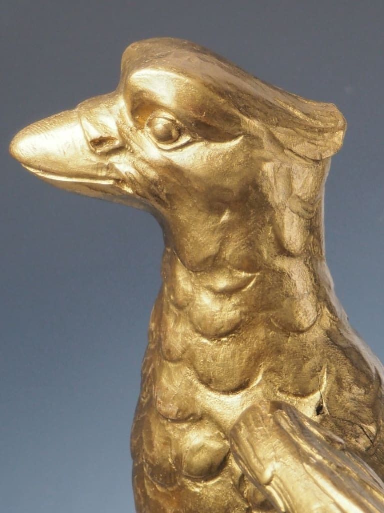 photo furniture Antique Gilt Carved Eagle Lectern – Ornate Gothic Church Stand C.19th Century
