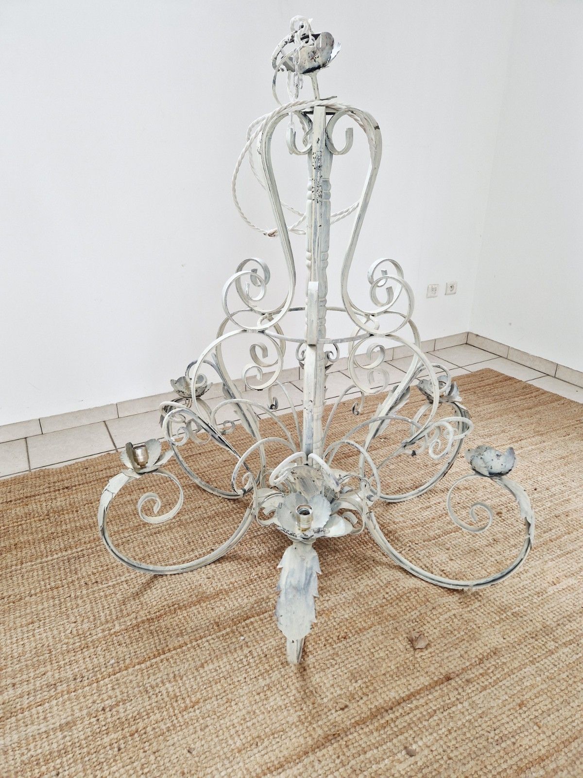 Pair Of Large Antique French Chandelier Lights 1.5m photo Lighting