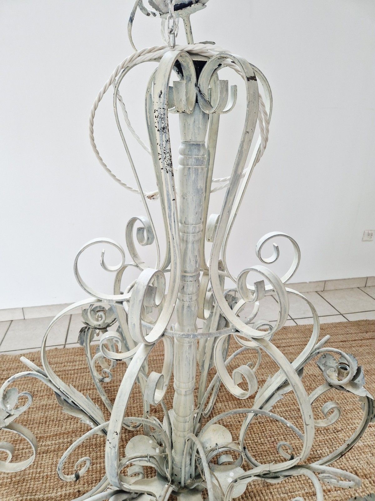 photo vintage Pair Of Large Antique French Chandelier Lights 1.5m