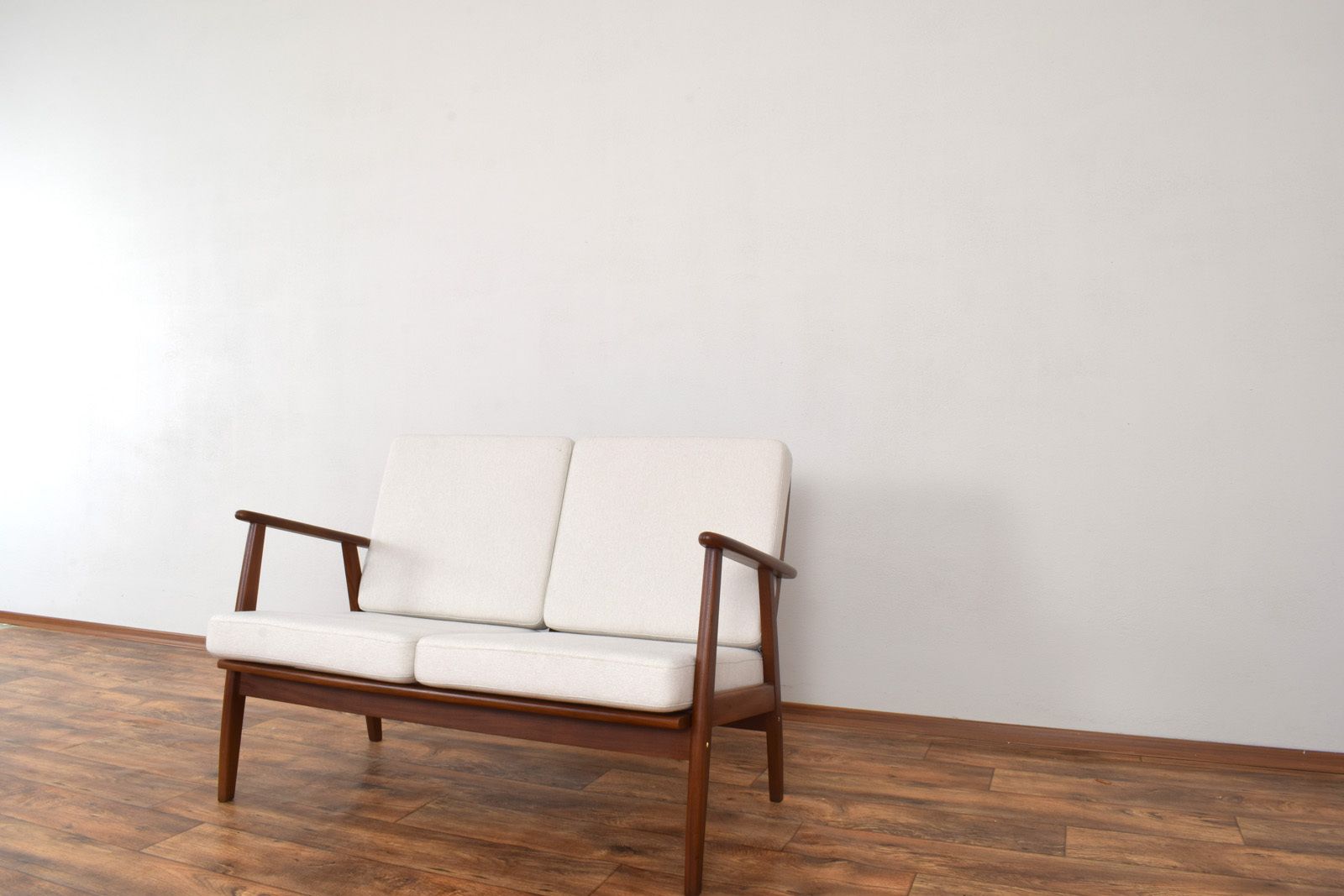 photo furniture Mid Century Danish Teak Two Seater Sofa, 1960s.