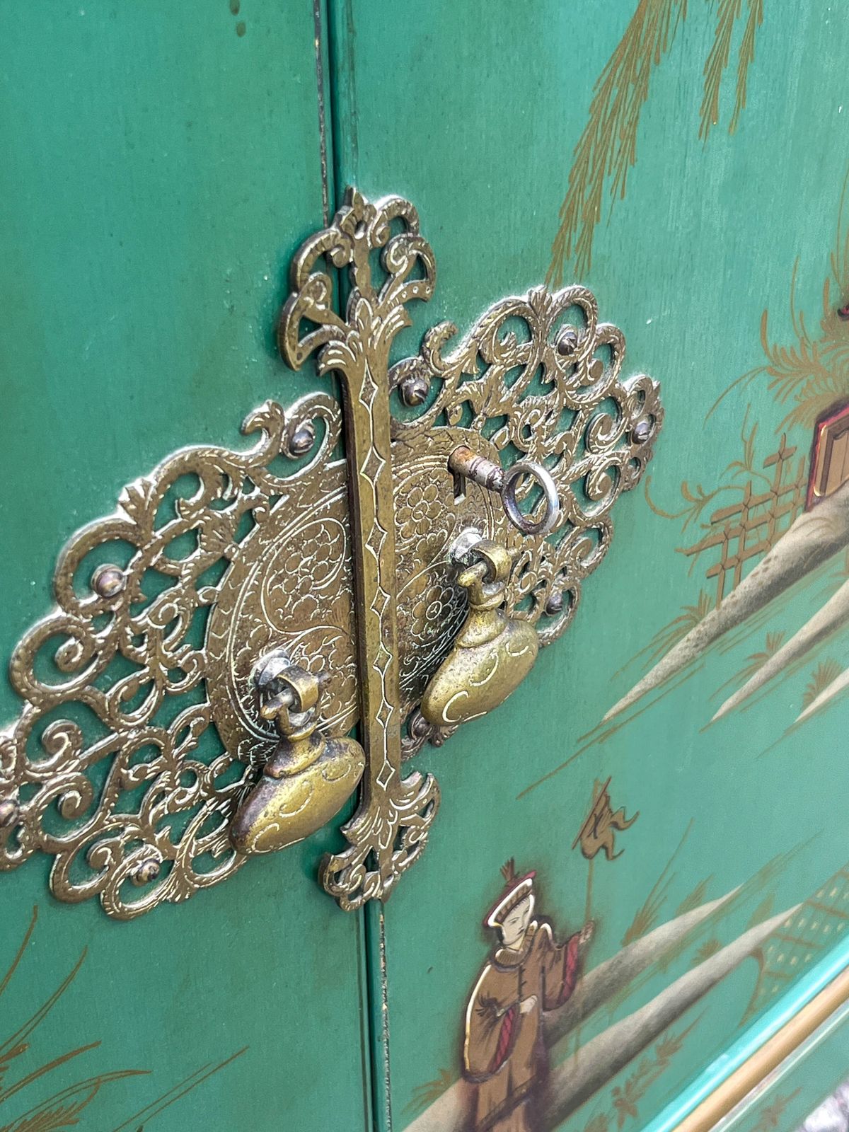 Chinoiserie/Japanned Cabinet Retailed By Kean & Scott Ltd, Birmingham, English, Circa 1930s–1950s. photo Furniture