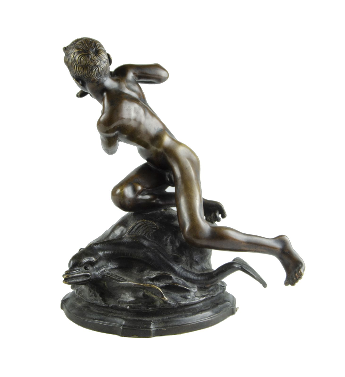 Late 19th Century Belle époque Bronze Fisherman Sculpture By The Author Vincenzo Gemito, Italy photo for sale