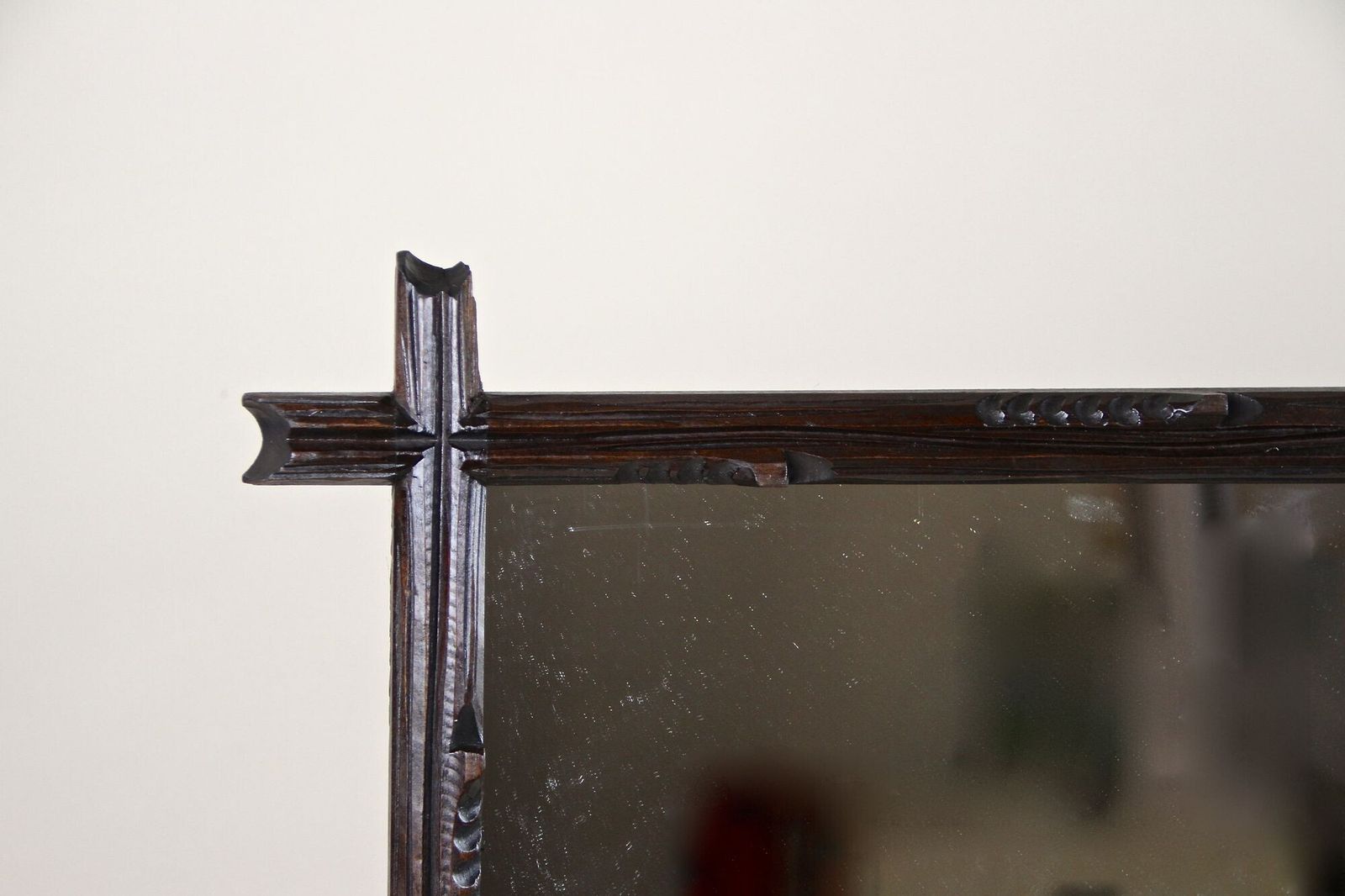 19th Century Rsutic Black Forest Mirror Basswood Hand Carved, At Circa 1890 photo for sale