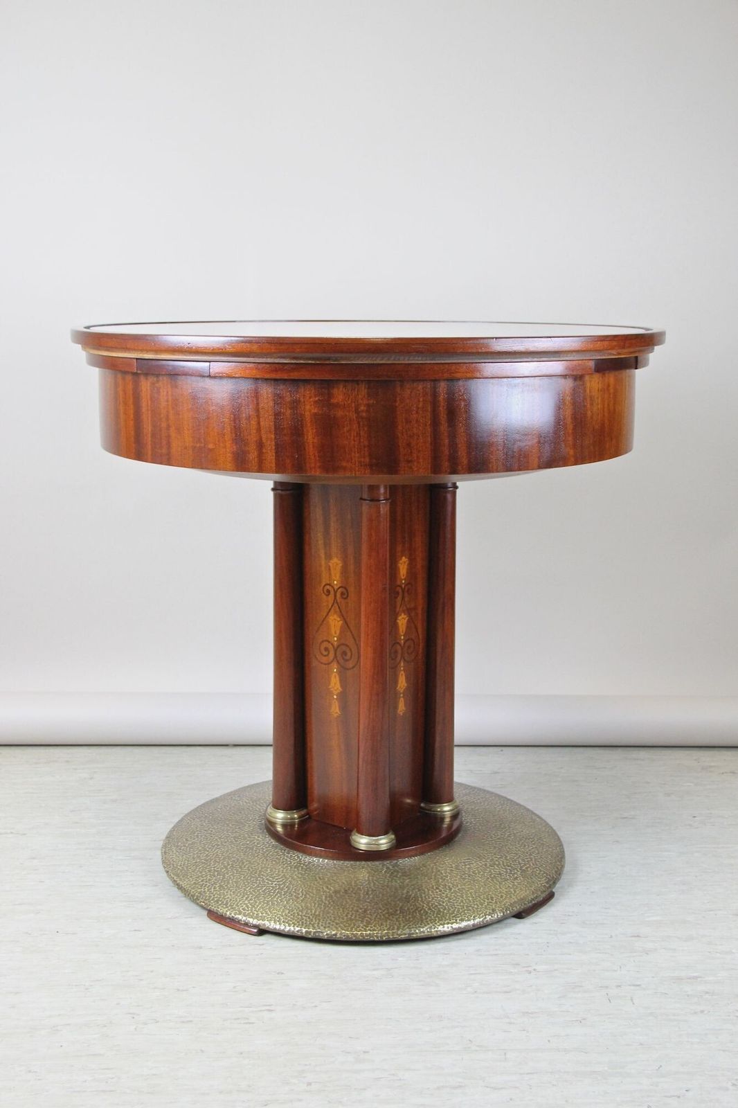 20th Century Art Nouveau Gaming Table, Brass Base, At Circa 1910 photo vintage
