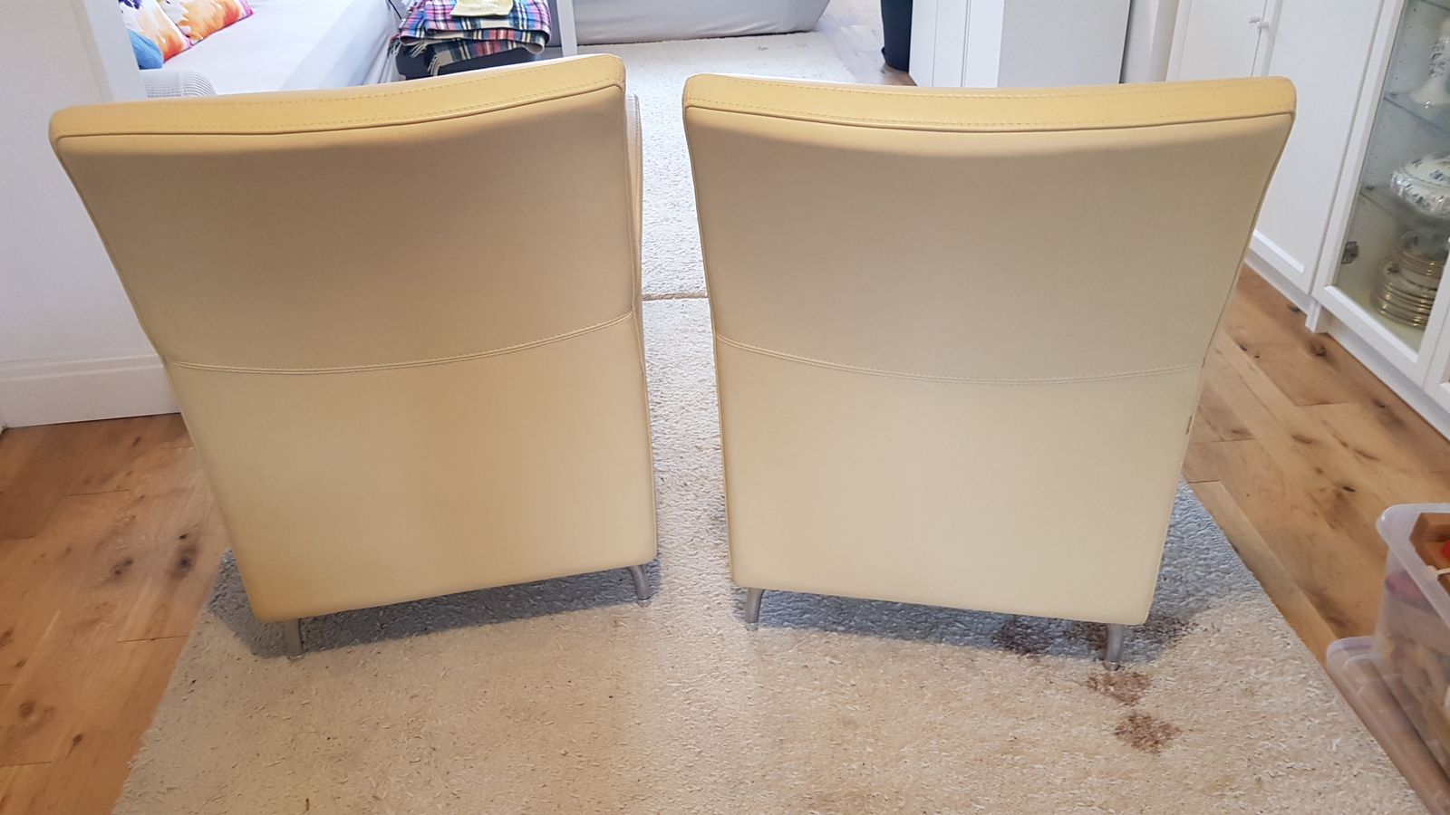 Pair Of High End Italian Designer Leather Armchairs photo furniture