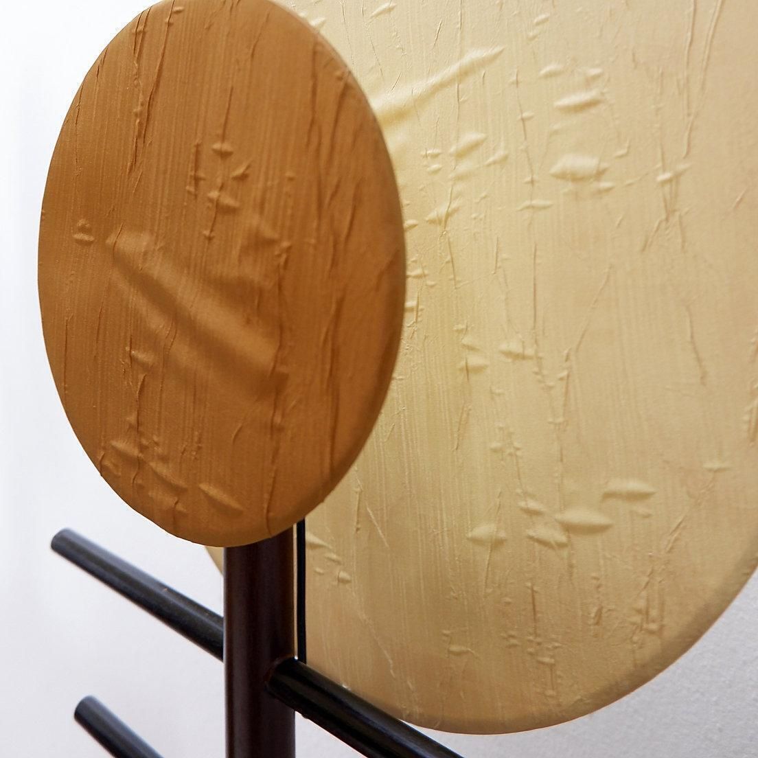 1980s Boho Style Minimalist Table Lamps Pair In Wood And Silk Fabric photo Lighting