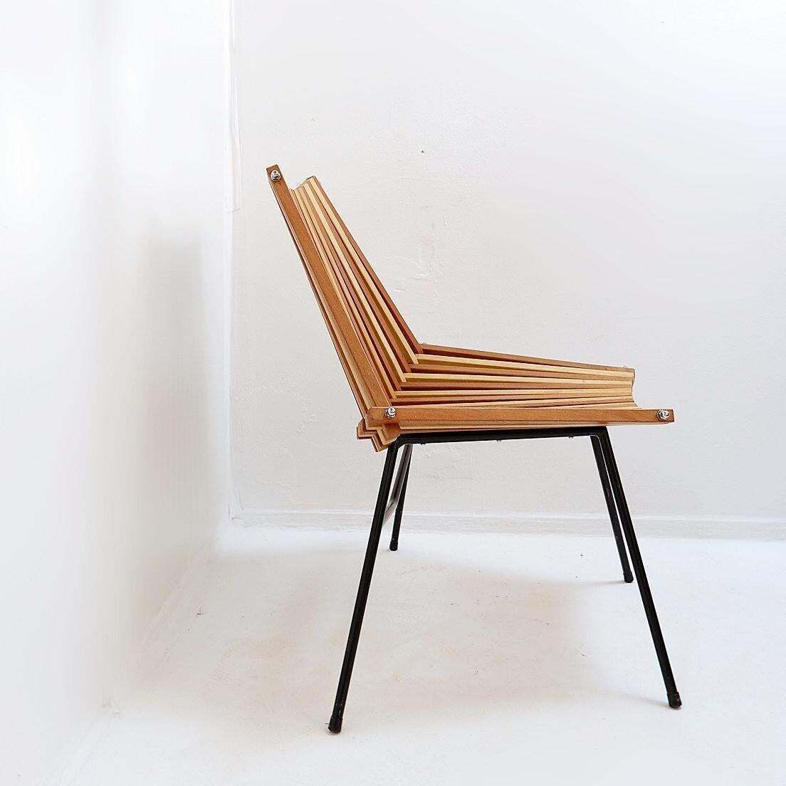 “Slats” Side Chair Chair In The Style Of Mod. 218 By Dirk Van Sliedregt For Rohé photo furniture