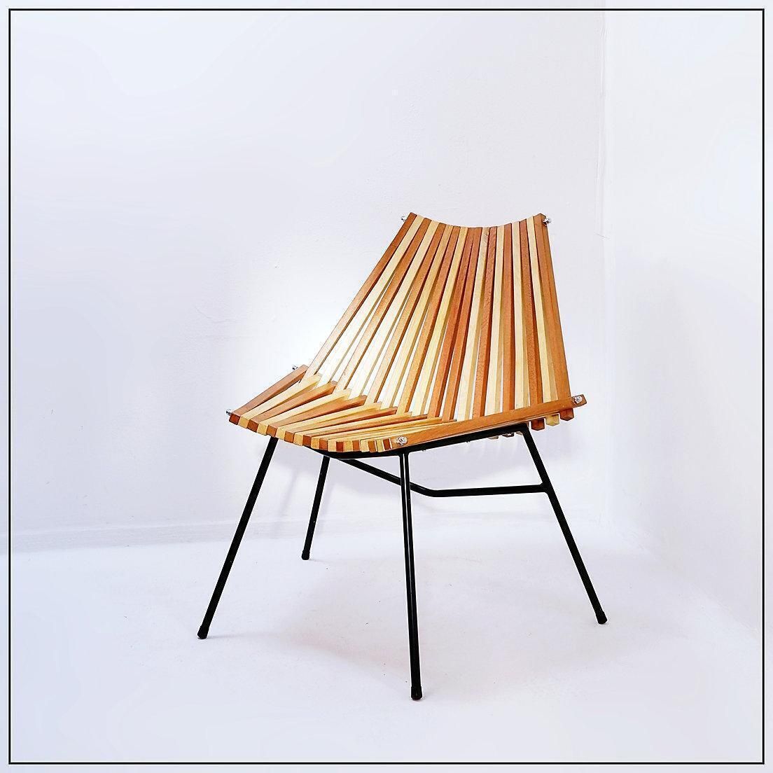 photo furniture “Slats” Side Chair Chair In The Style Of Mod. 218 By Dirk Van Sliedregt For Rohé