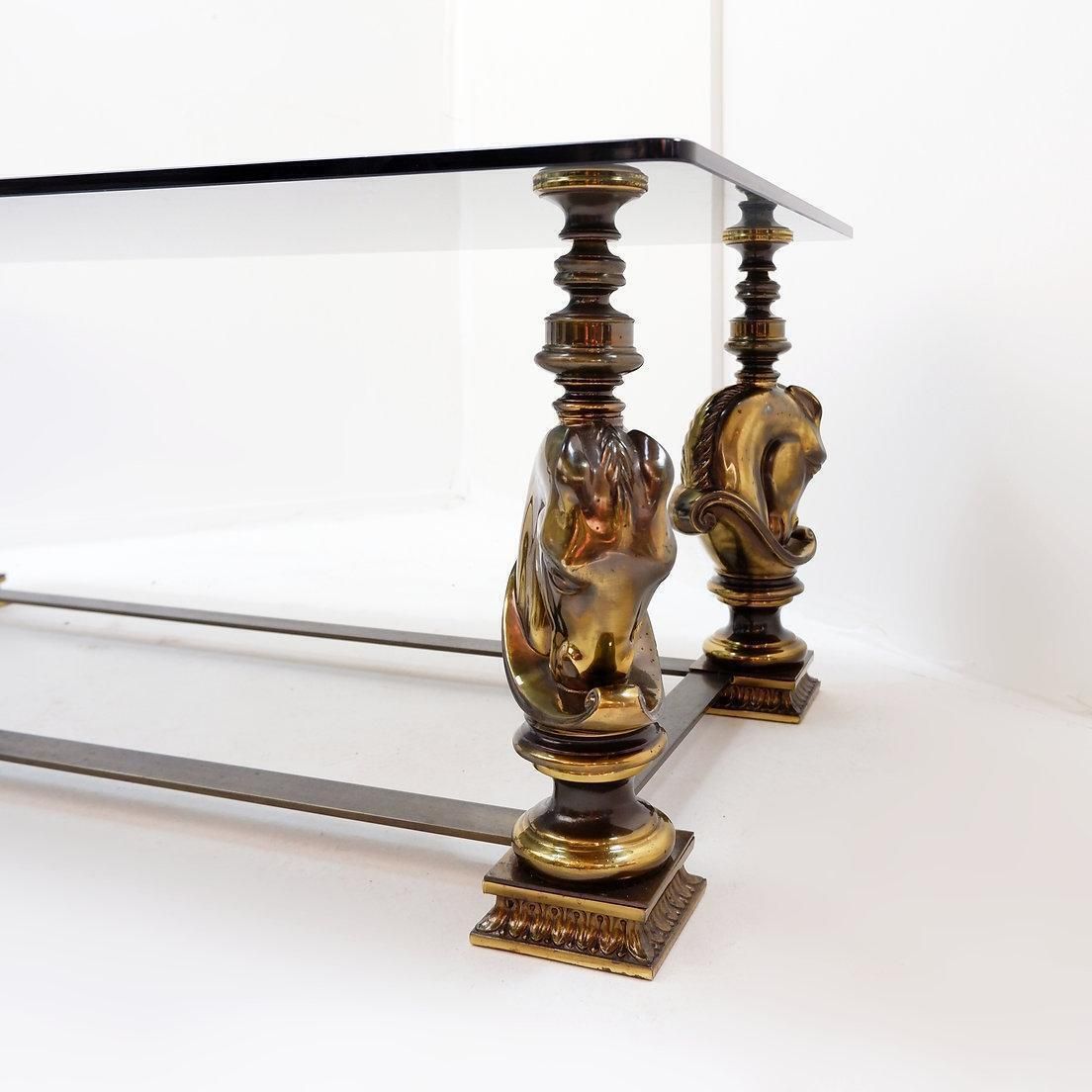 photo for sale Horse Coffee Table In The Style Of Maison Charles   1970s