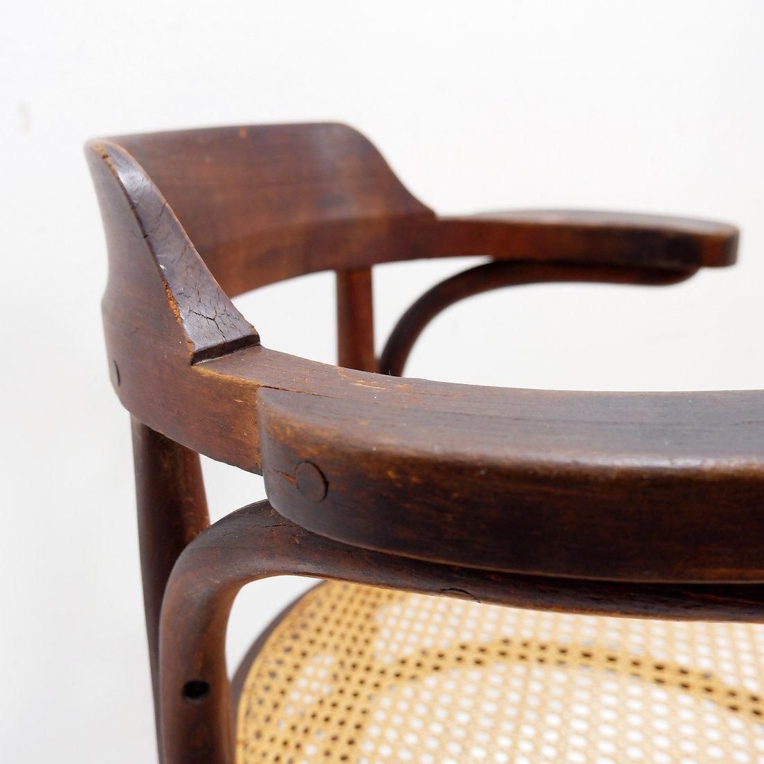 Thonet Style Bentwood Chair, Stained Beech, Art Deco, 1950s Design photo for sale