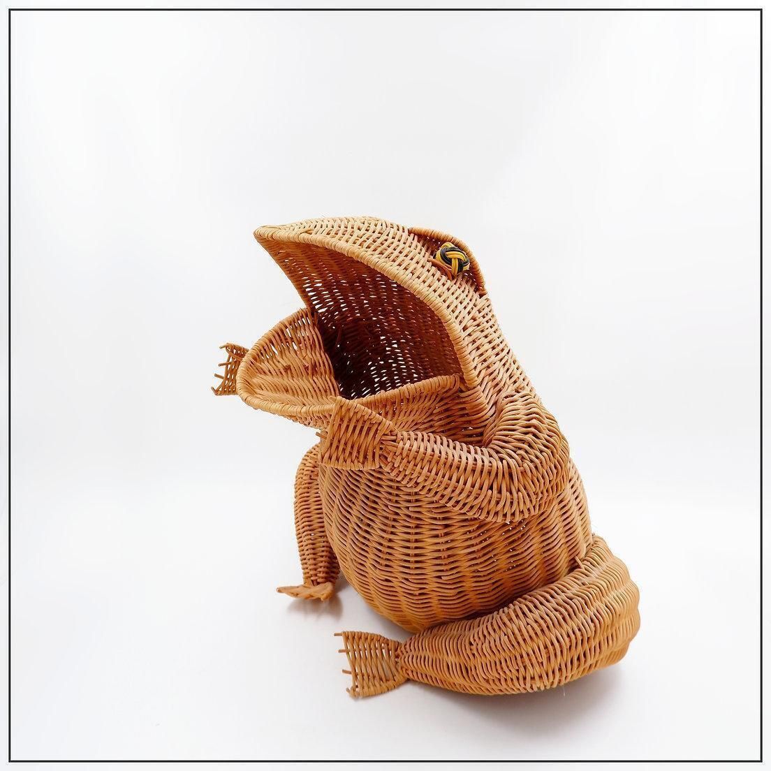 Vintage Wicker Frog And Scoubidou Olivier Cajan 1970' photo furniture