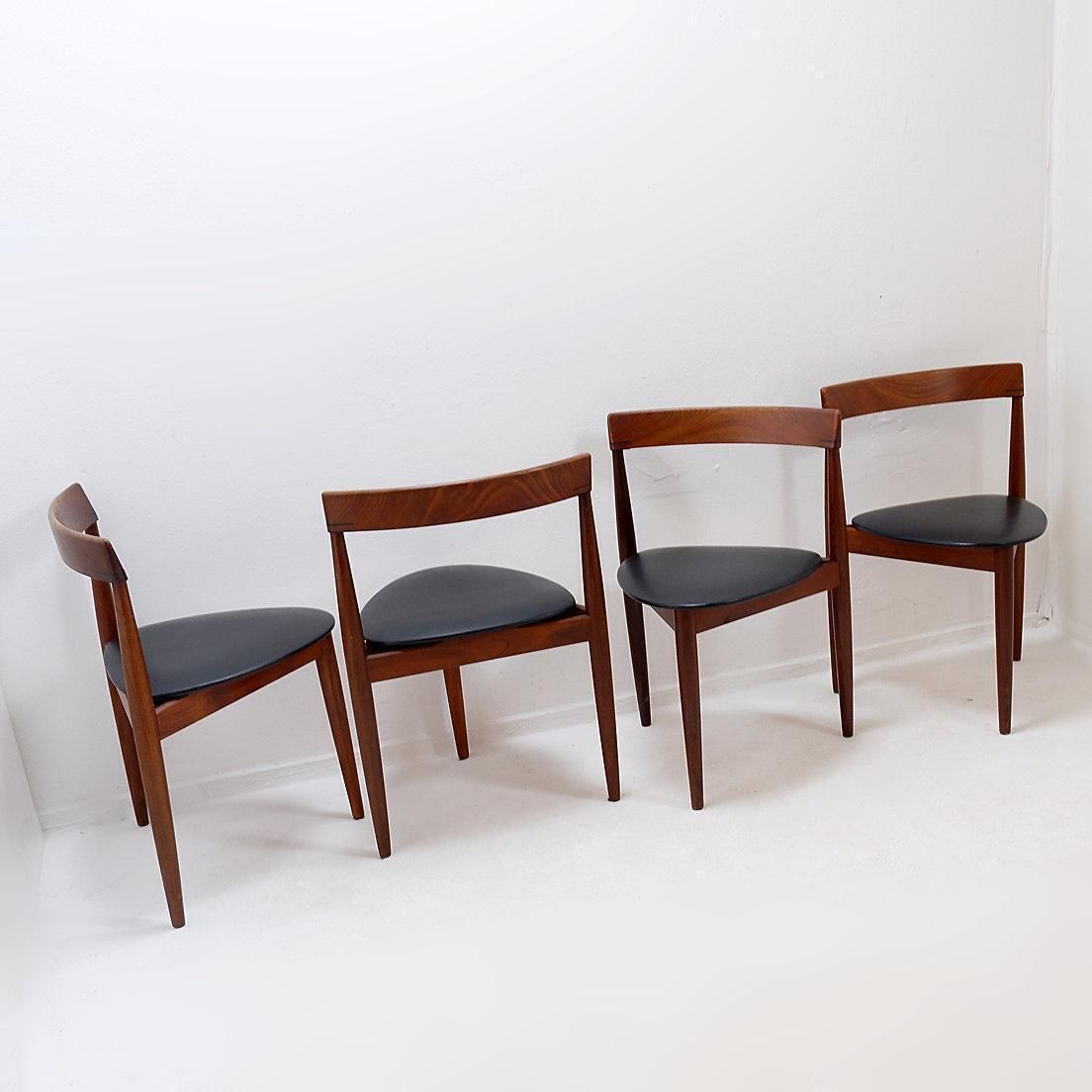Set Of 4 Teak “Roundette” Chairs By Hans Olsen For Frem Røjle, 1950s photo vintage