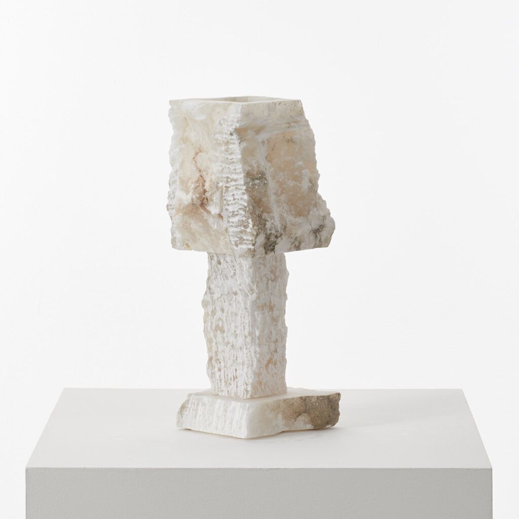 Rough Hewn Alabaster Lamp Catalonia Late 20th Century