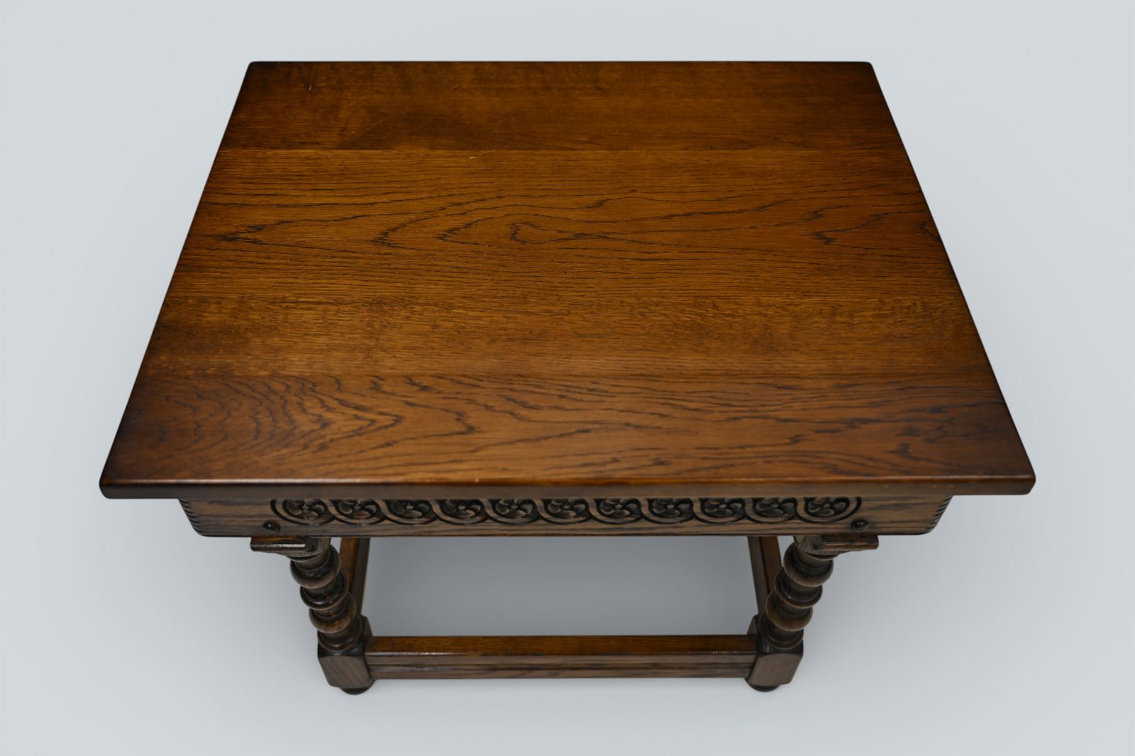 photo furniture Old Charm Side Table Light Oak Bobbin Turned Legs Free Uk Delivery