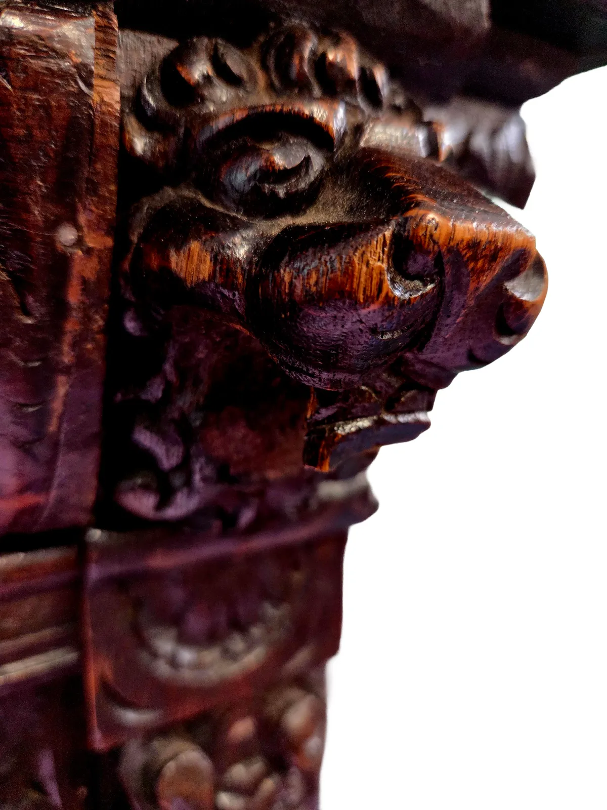 Large 19th Century Dutch Neo Renaissance Carved Oak Library Cabinet Bookcase C.1880 photo vinterior
