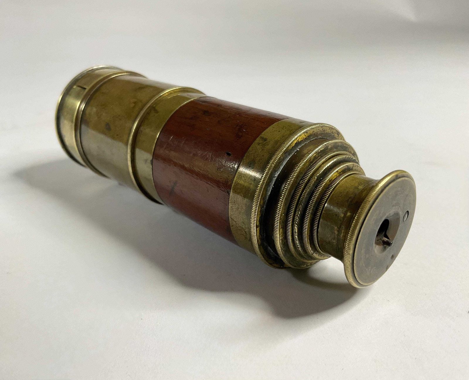 Antique Victorian 6 Draw Pocket Telescope – J. Franks, Manchester – Mahogany & Brass – C. 1870 photo Home Decor