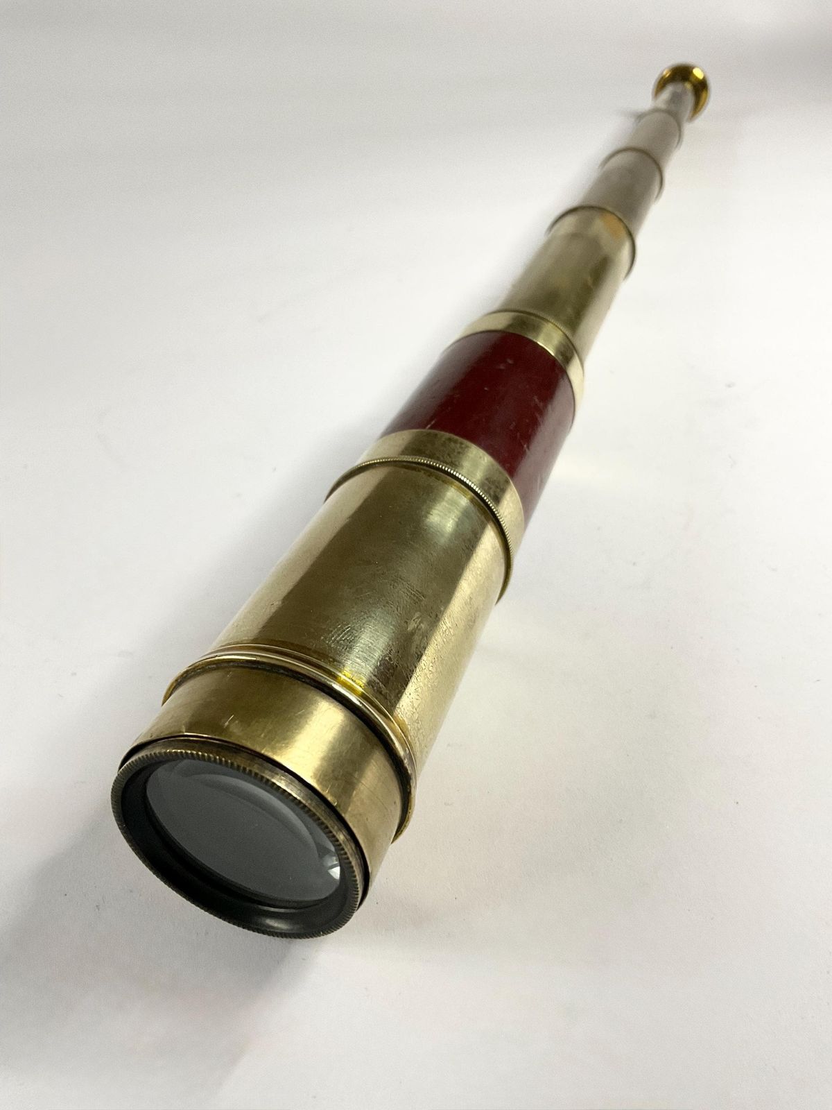 Antique Victorian 4 Draw Pocket Telescope – Mahogany & Brass – Original Card Case – C. 1860 photo 165.0