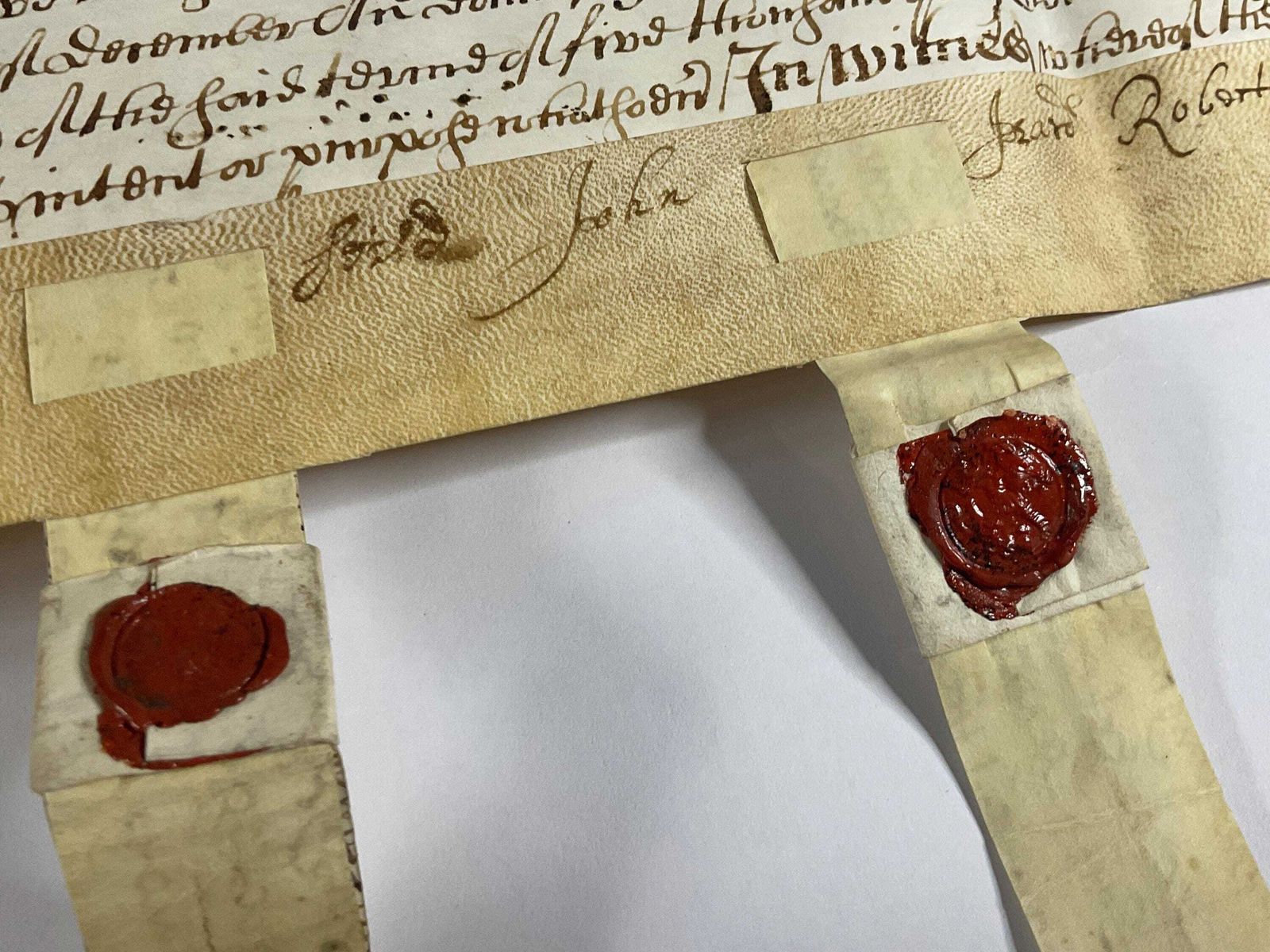 Rare 1693 Vellum Document With Four Seals. William & Mary Property Indenture. photo 235.0