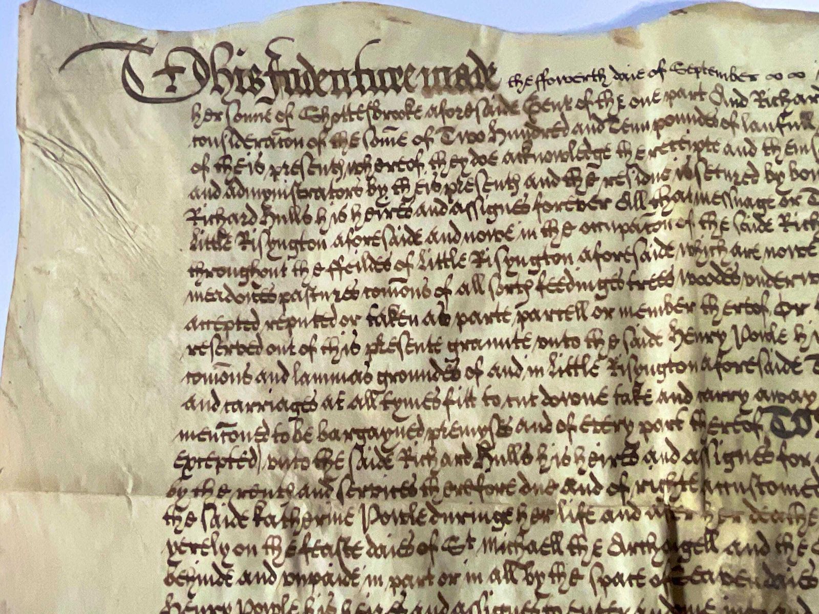 photo furniture Rare Vellum Manuscript   1657 Cromwellian Indenture – Hand Inscribed Vellum