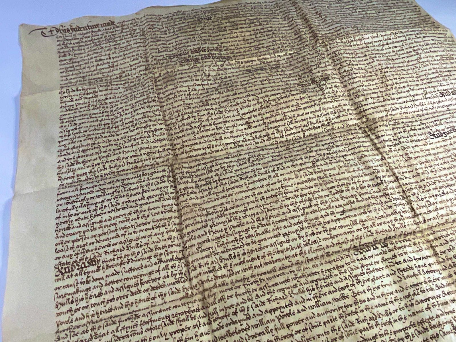 Art Rare Vellum Manuscript   1657 Cromwellian Indenture – Hand Inscribed Vellum photo
