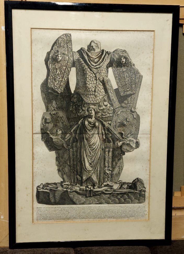 Large Engraving Giovanni Battista Piranesi. Octave Auguste Trophies. 1753 photo furniture
