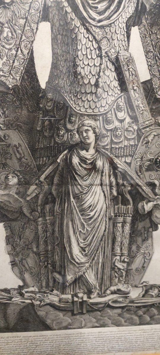676.0 Large Engraving Giovanni Battista Piranesi. Octave Auguste Trophies. 1753 photo