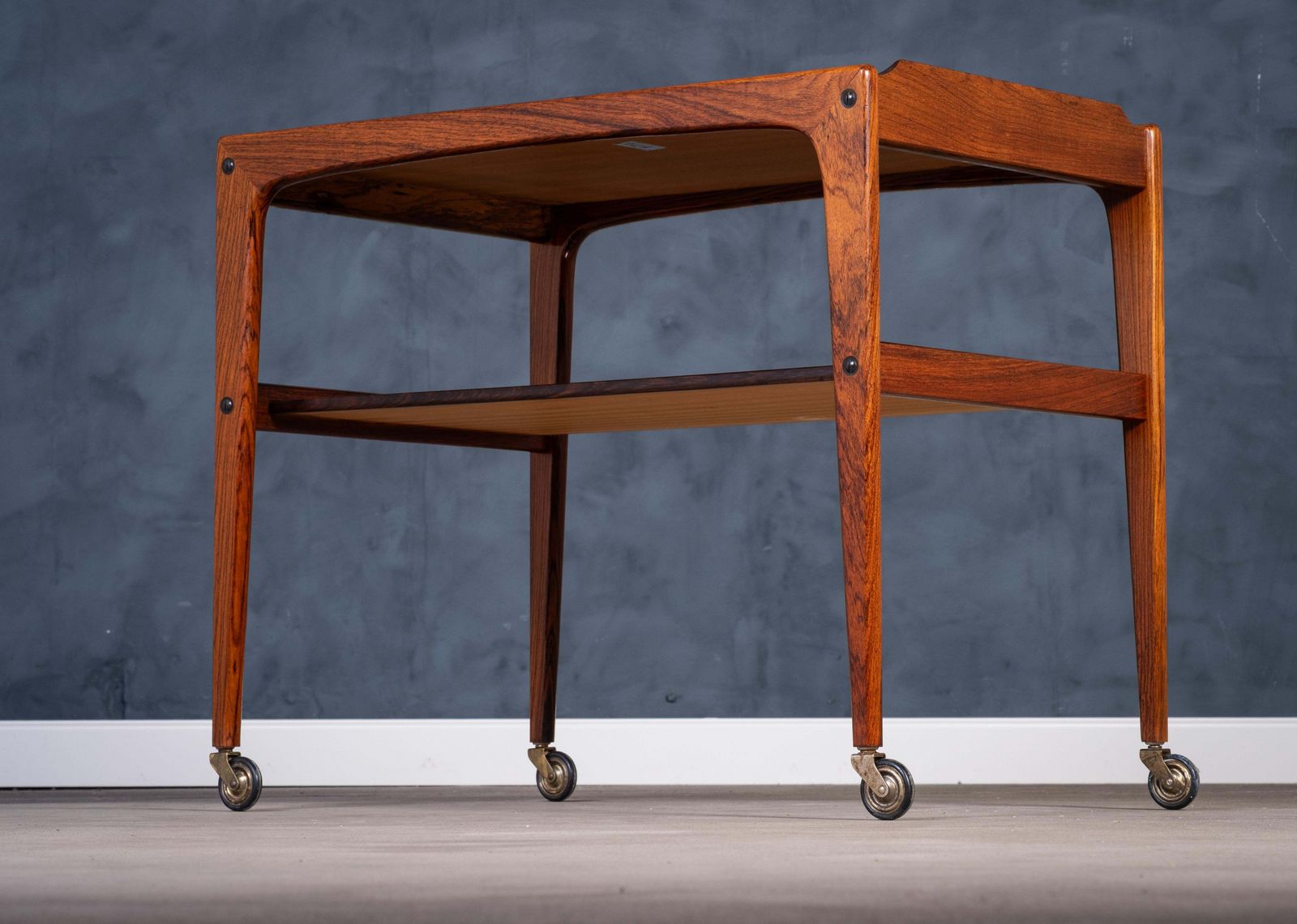 Rosewood Bar Cart By Edmund Brouer, Denmark, 1970s photo for sale