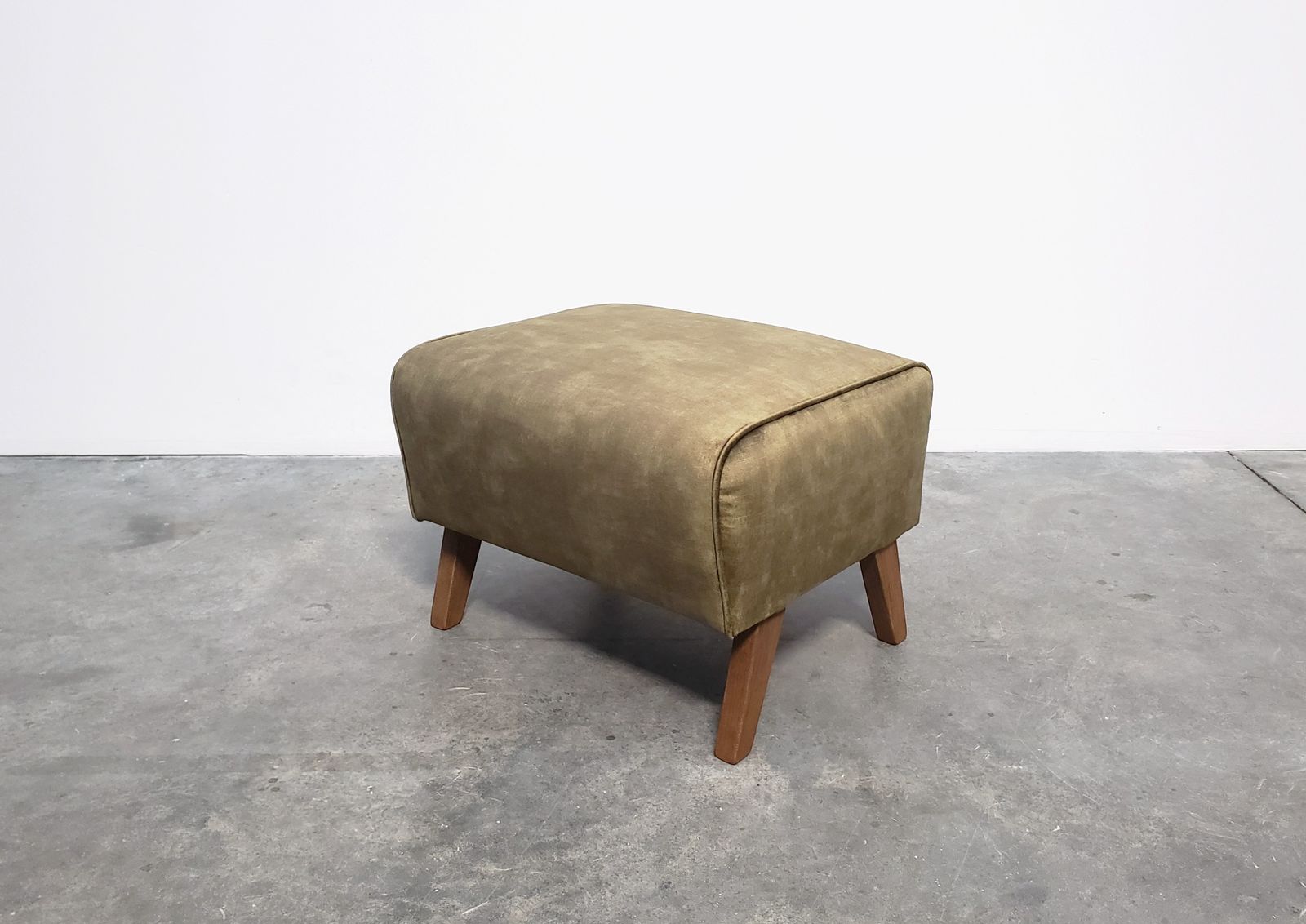 Livian Ottoman In Forest Green Velvet photo furniture