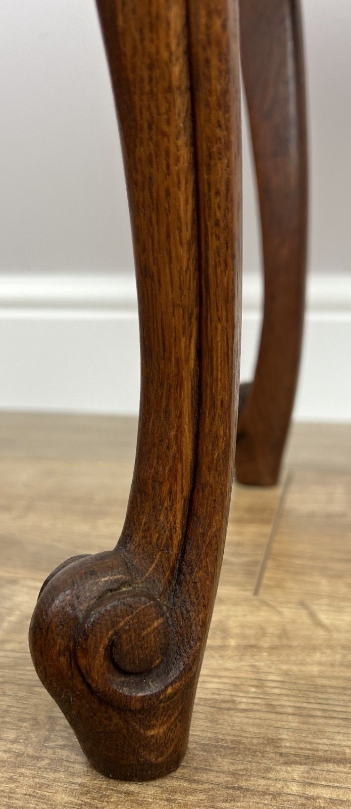 photo for sale Footstool Vintage French Louis Style Oak Upholstered Stool Bench Lot 4863
