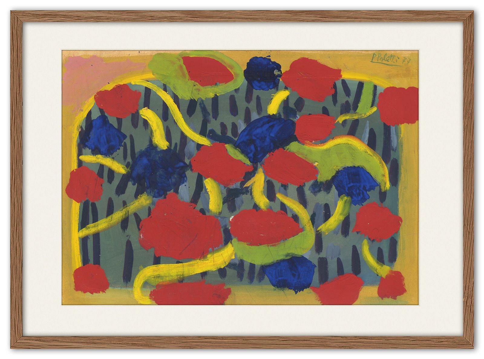 Colourful Italian Abstract, Signed, Pietro Poletti, 1977