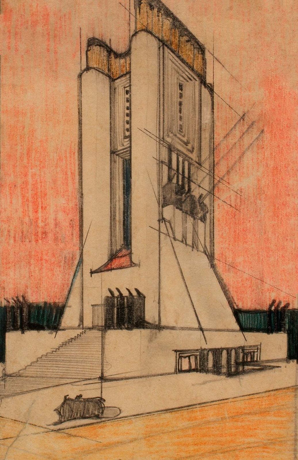 Antonio Sant'elia   'First World War Memorial', Italy, C1912 16 Vintage Poster