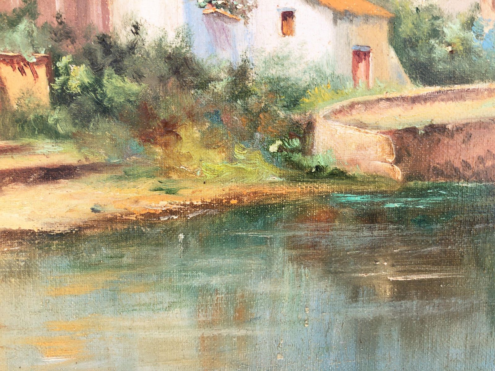 Carlota Rosales Martínez De Pedrosa Andalusisch Rivierlandschap Sevilla Guadalquivir Met Figuren Spaans Olieverfschilderij 1940 photo buy
