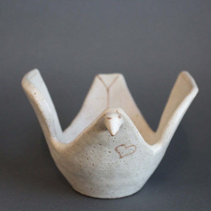 Vintage Italian Ceramic Dove By Bruno Gambone (Circa 1970s) photo vintage