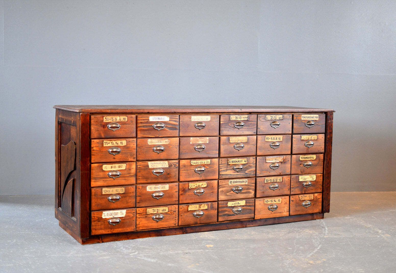 Art Nouveau Ironmongers Shop Counter Drawers Circa 1910s photo for sale