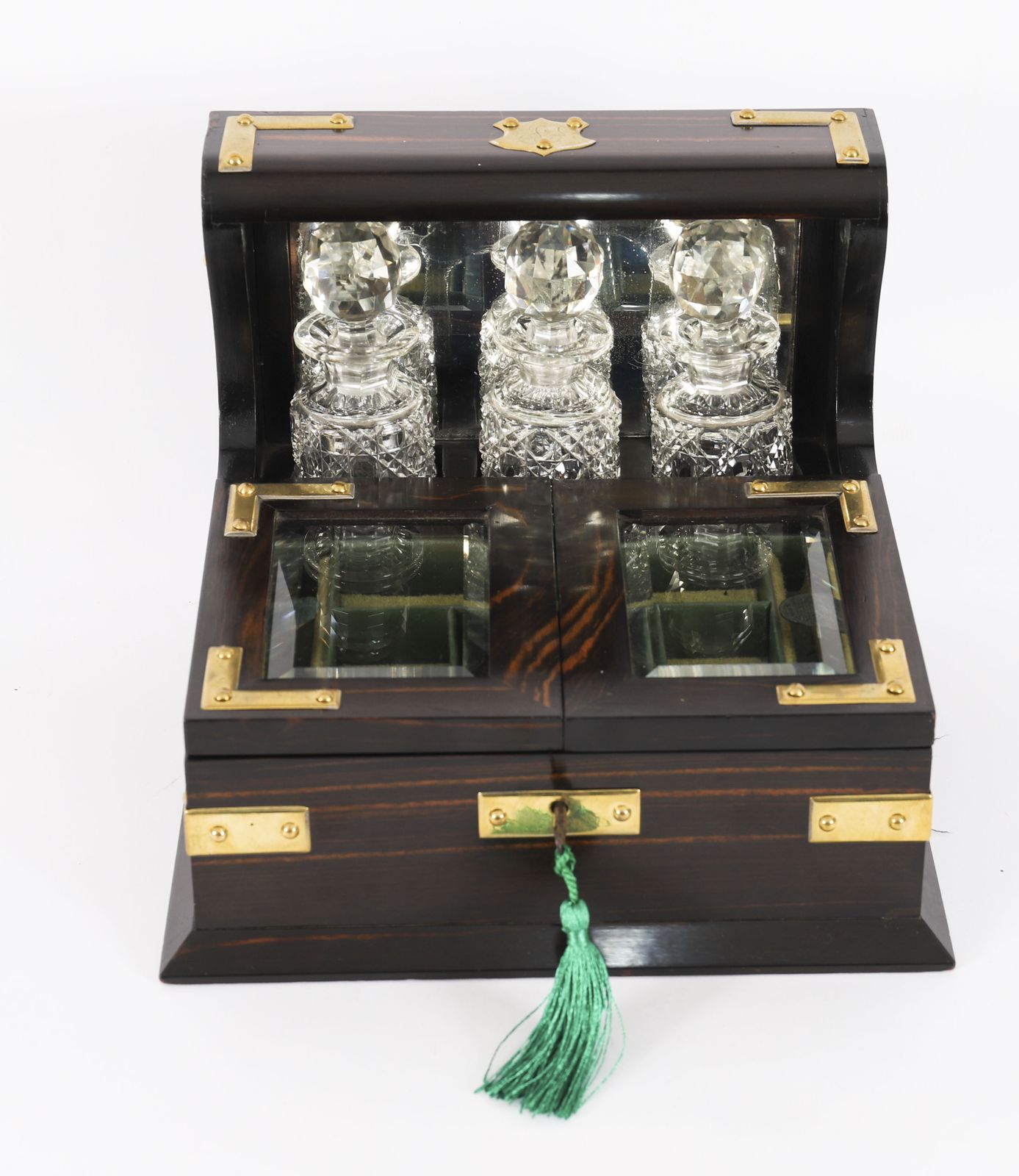 Antique Coromandel Combination Scent Bottle/Jewellery Casket Tantalus 19th C photo furniture