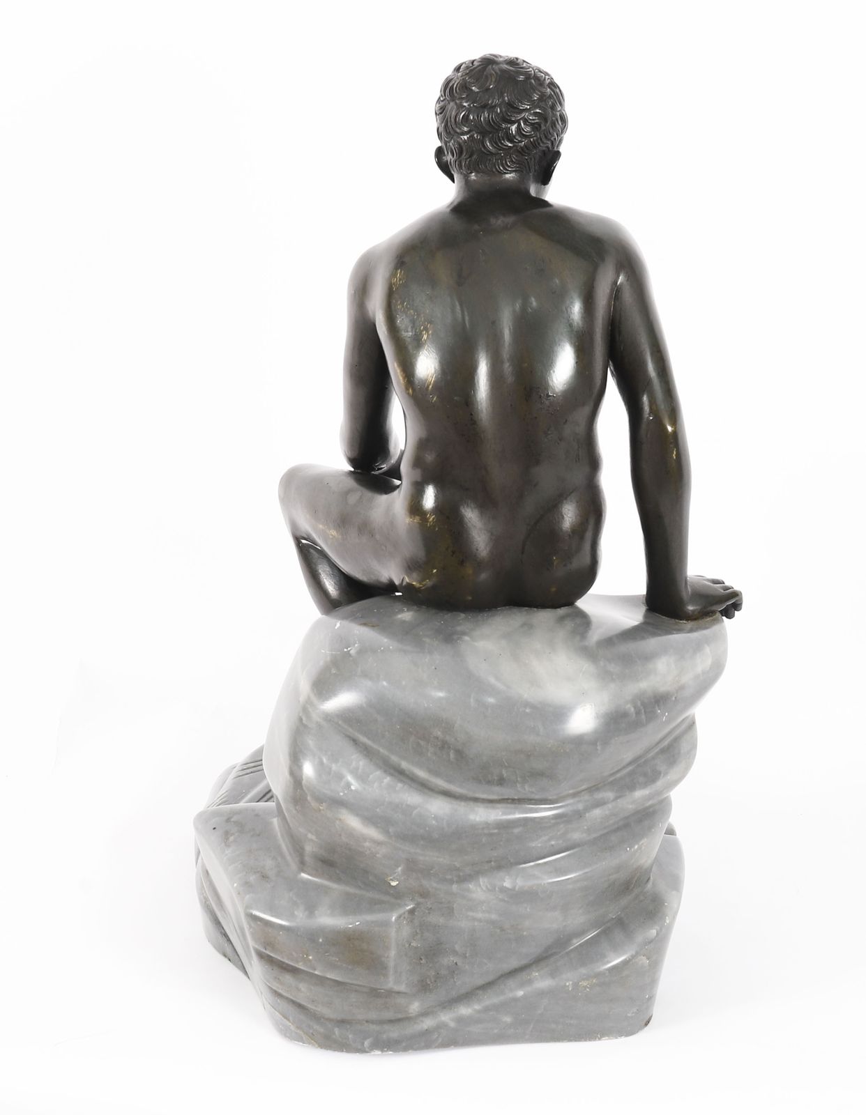 Antique Monumental Italian Grand Tour Bronze Sculpture Mercury Hermes 19thc photo vintage