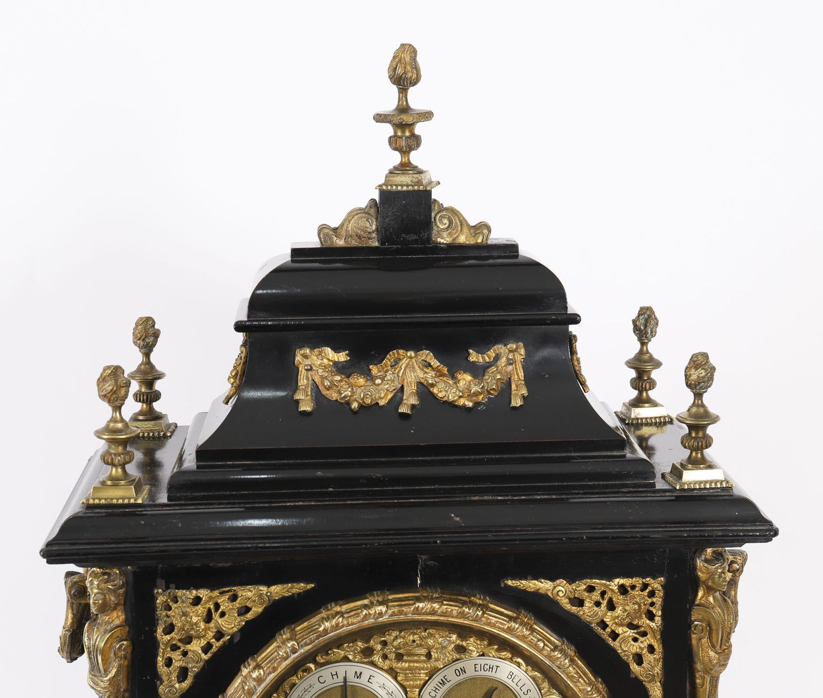 Antique Ormolu Mounted Ebonised Gilt Bronze Chiming Mantel Clock C1860 photo Home Decor