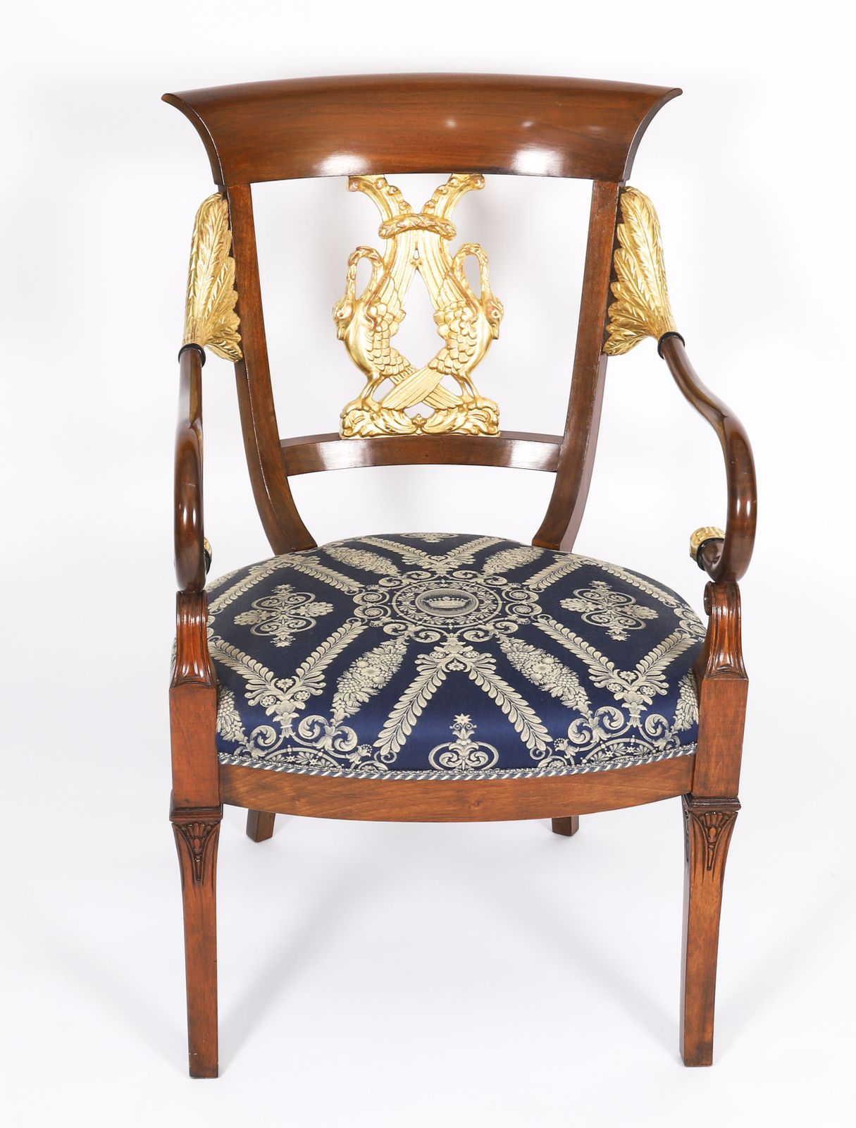 Exceptional Pair Italian Neoclassical Giltwood Armchairs Circa 1900 photo vinterior