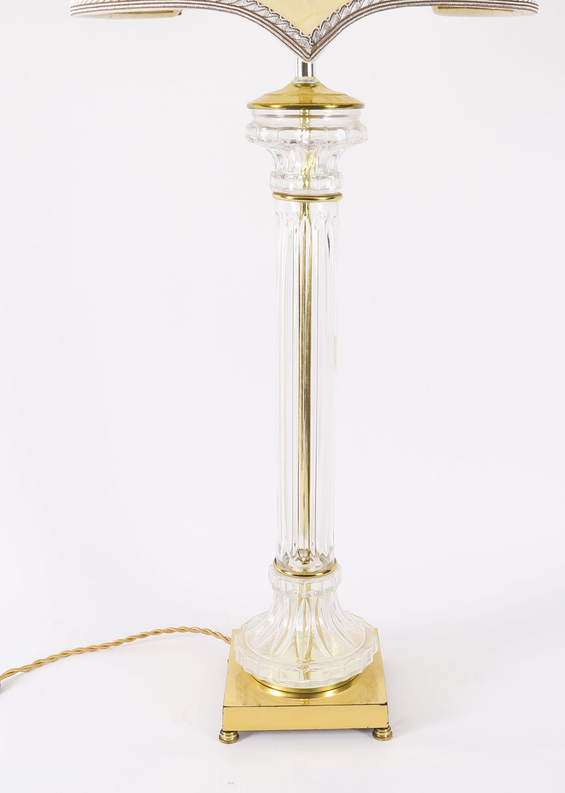 Monumental Pair Art Deco Glass & Ormolu Lamps 20th C photo vinterior