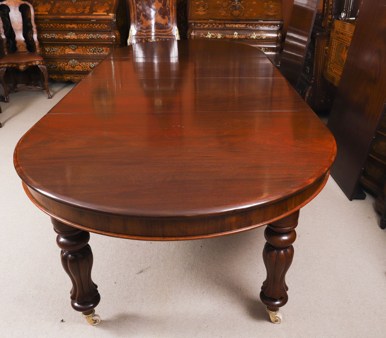 Antique 15ft George III Cuban Flame Mahogany Extending Dining Table Circa 1810 photo furniture