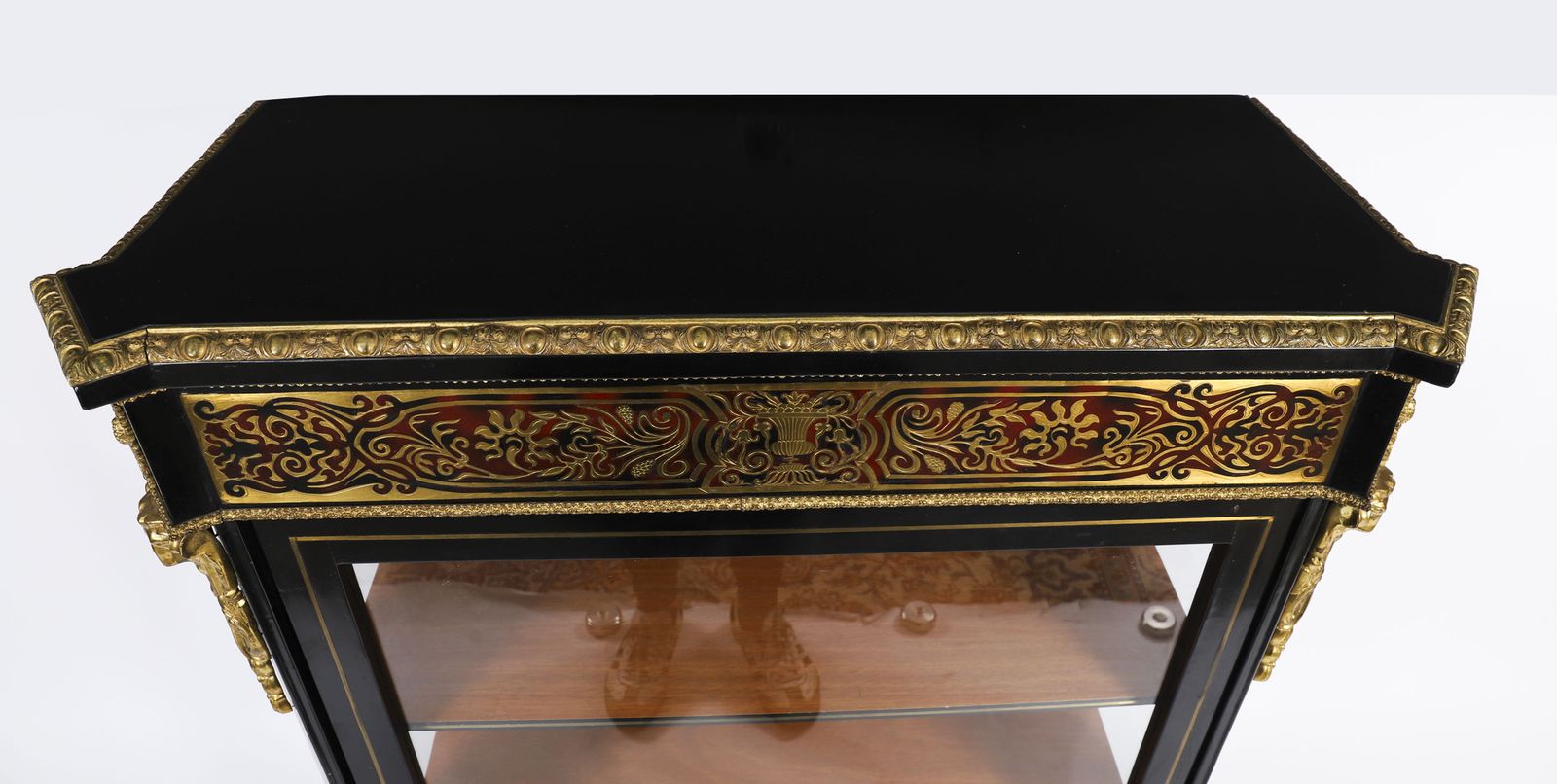 Antique French Napoleon III Ebonized Boulle Pier Cabinet C.1860 19th C photo Furniture