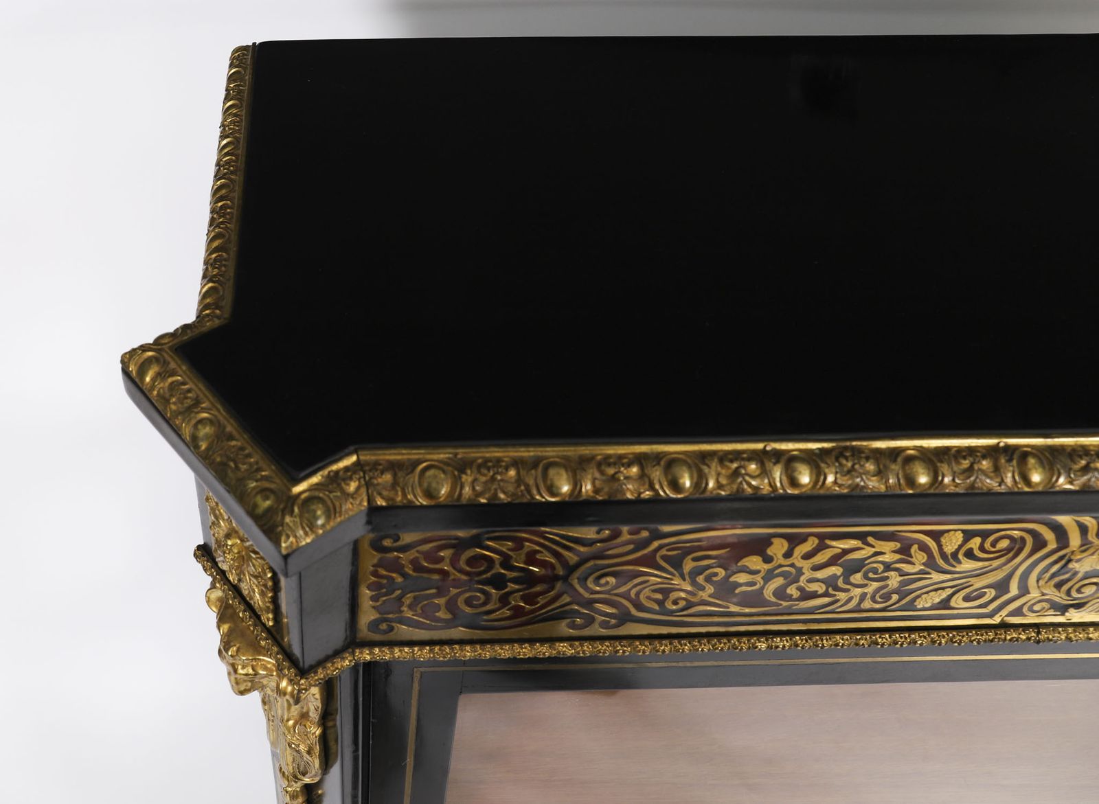 Antique French Napoleon III Ebonized Boulle Pier Cabinet C.1860 19th C photo 1350.0