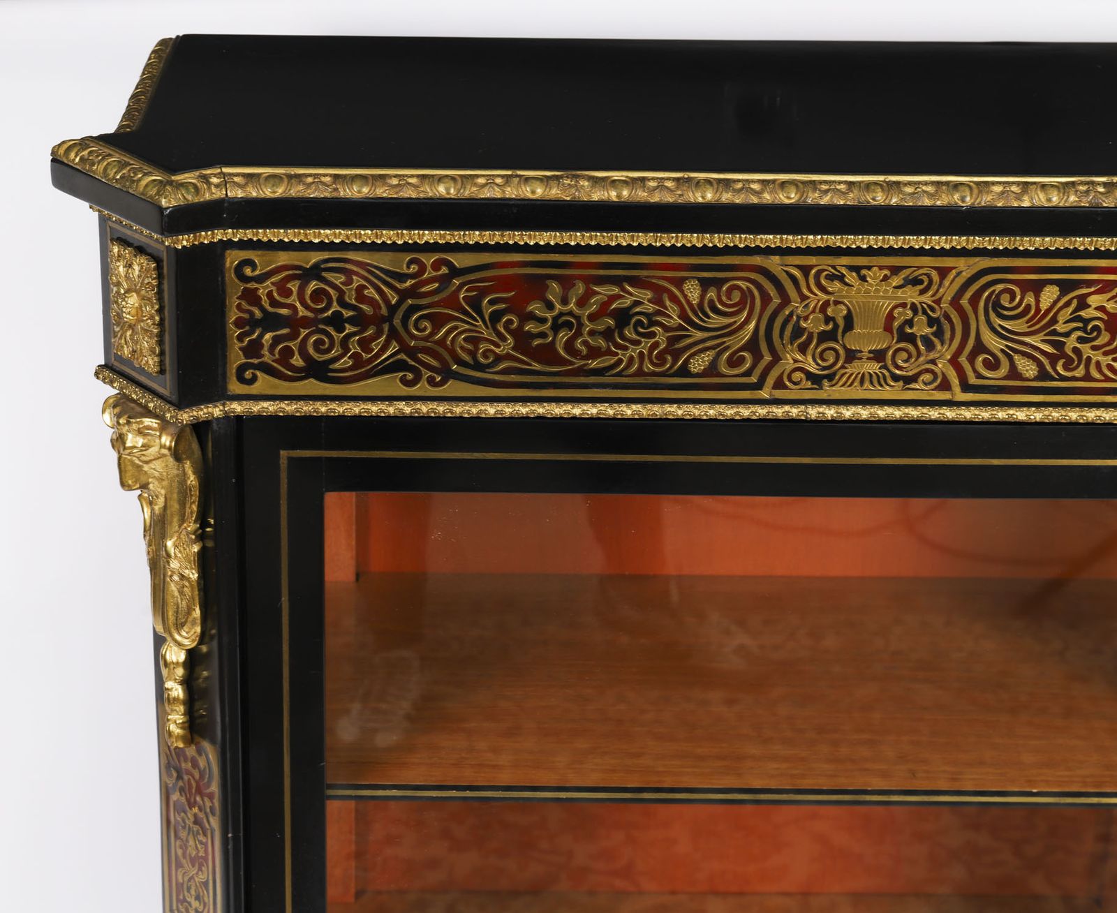 Antique French Napoleon III Ebonized Boulle Pier Cabinet C.1860 19th C photo buy